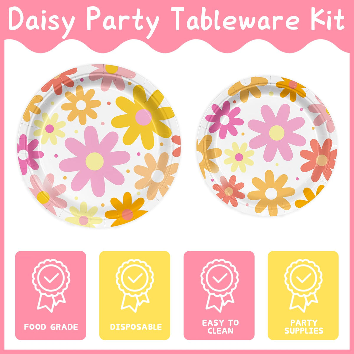 AGoooodySet 17-inch daisy balloons create a cheerful centerpiece above tables.