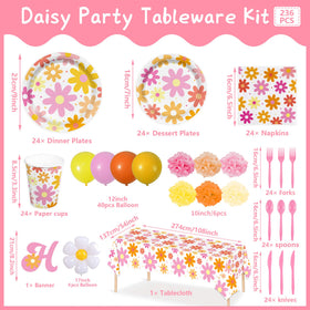 AGoooodySet groovy daisy banner brightens entryways with festive charm.