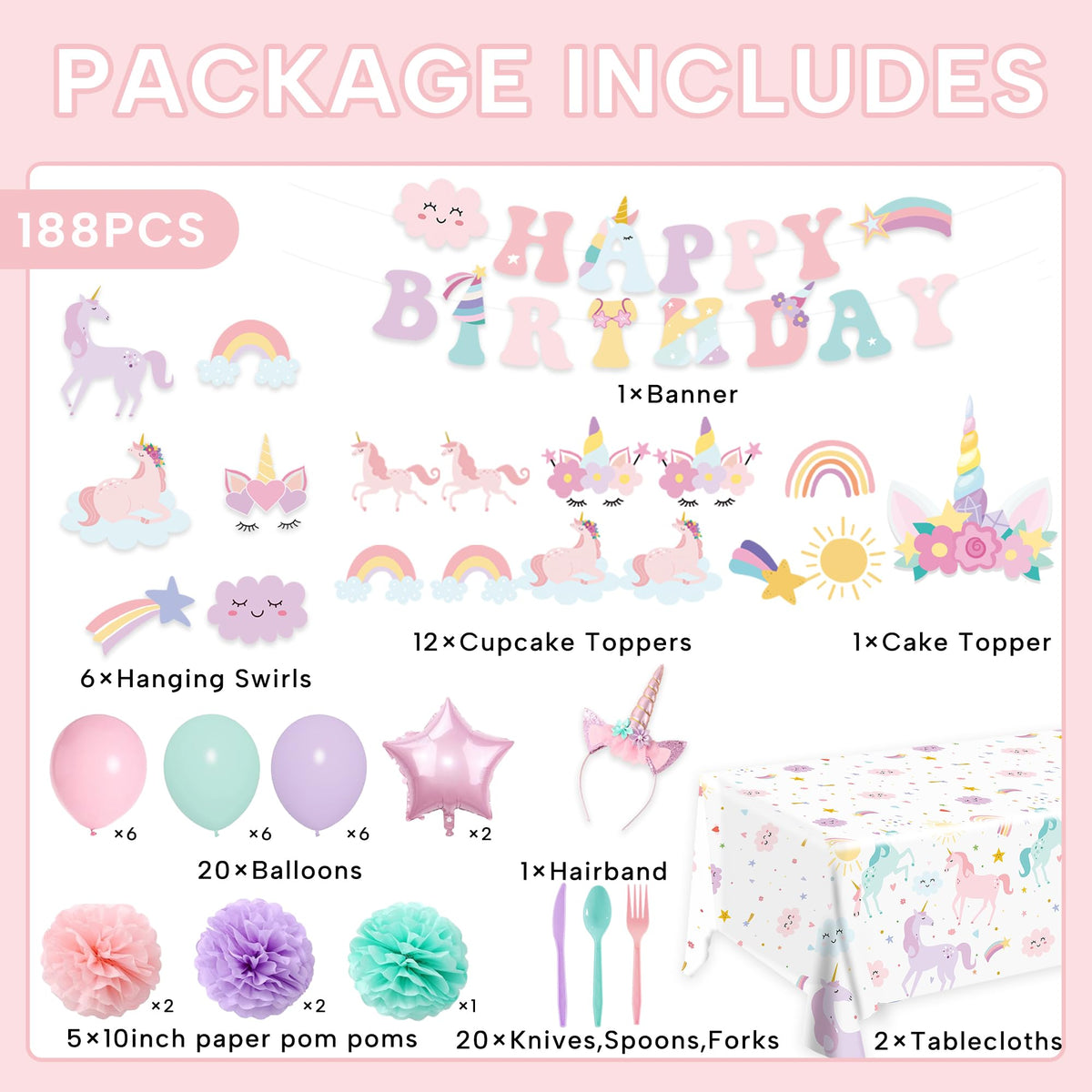 AGoooodySet unicorn napkins absorb spills, helping keep tables tidy.