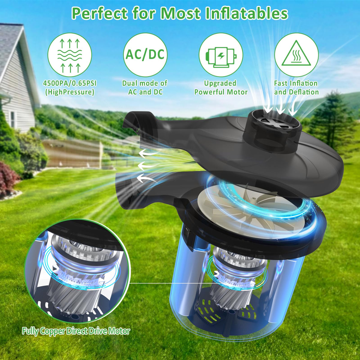 AGPTEK air pump three-nozzle set for diverse item fits