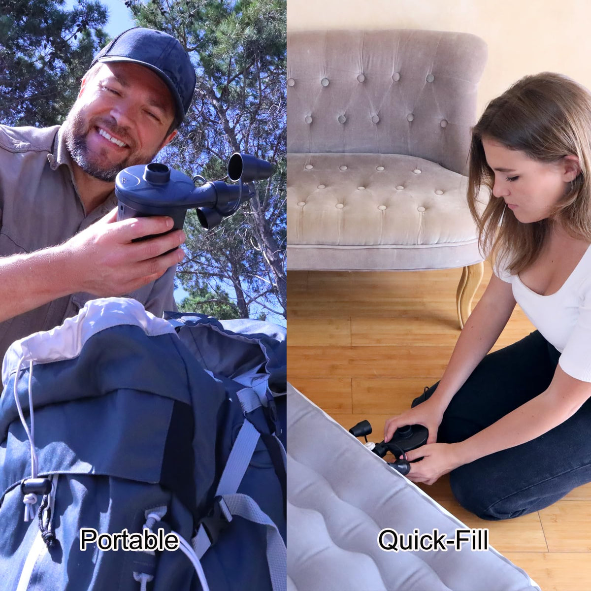 AGPTEK inflatable boat inflating for quick setup