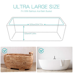 AGPTEK universal fit liner covers most bathtubs at 102x47 inches.