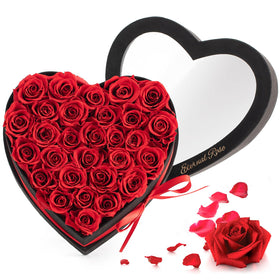 Agrul forever roses heart box full view, premium gift for mom