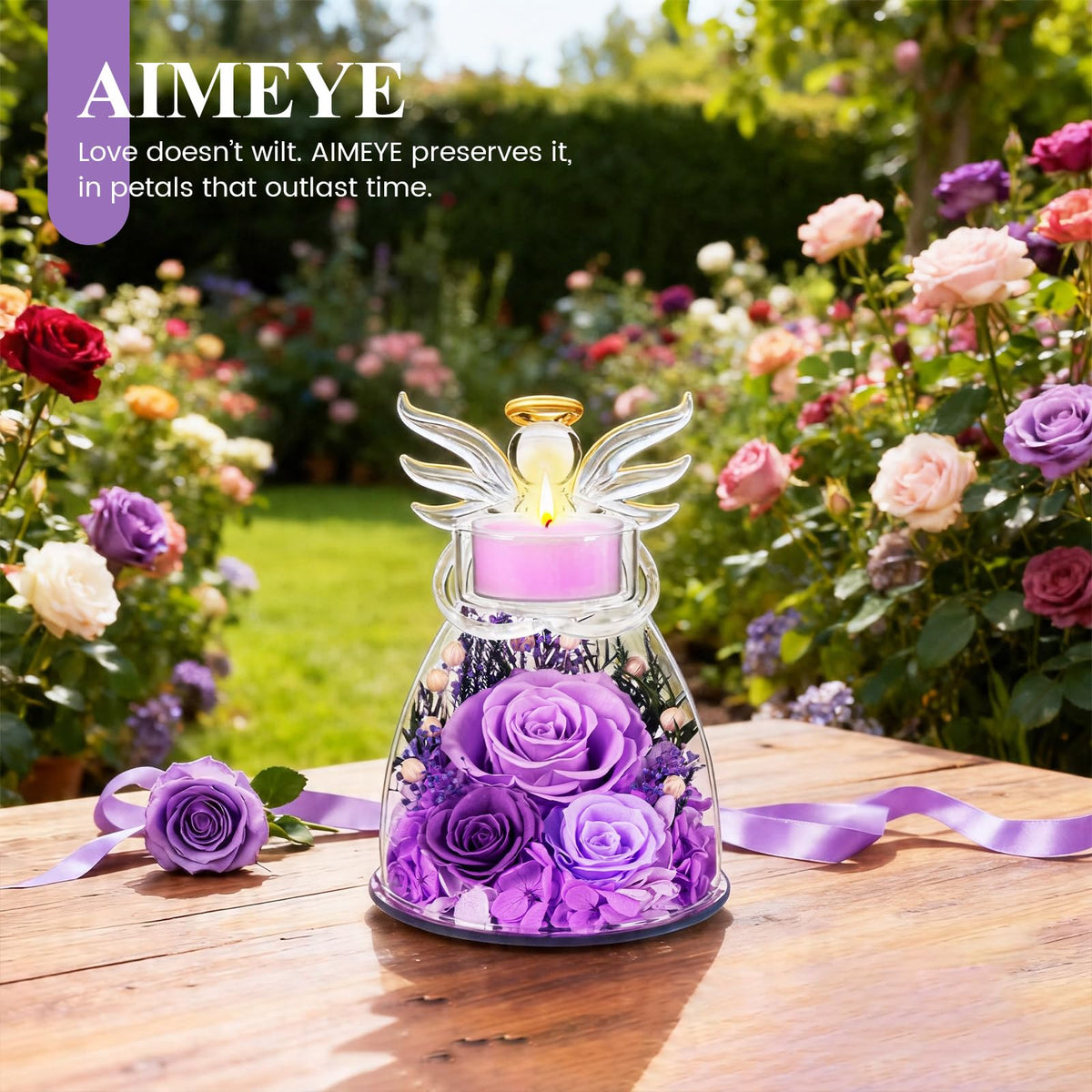 Agrul roses dome decor enhances living room or bedroom styling.