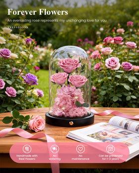 Agrul Mother's Day rose gift in pink preserved bloom for a thoughtful surprise.