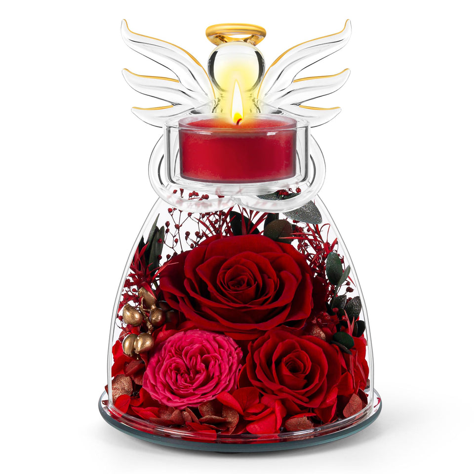 Agrul Mothers Day roses in an elegant angel dome, a timeless keepsake gift for mom.