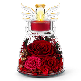 Agrul Mothers Day roses in an elegant angel dome, a timeless keepsake gift for mom.