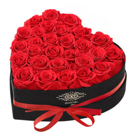 Agrul preserved roses in a heart-shaped box, gift-ready presentation