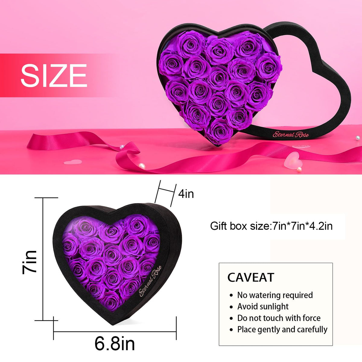 Agrul preserved roses heart box showcases elegant packaging for special occasions.