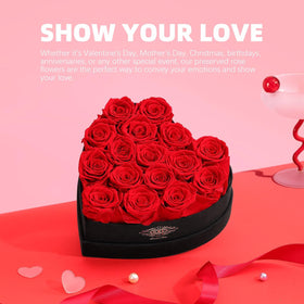 Agrul red preserved roses in a box, elegant gift for mom or wife.