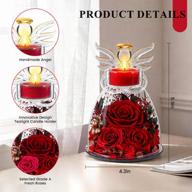 Agrul tealight candle holder with angel dome creates warm, romantic ambiance.