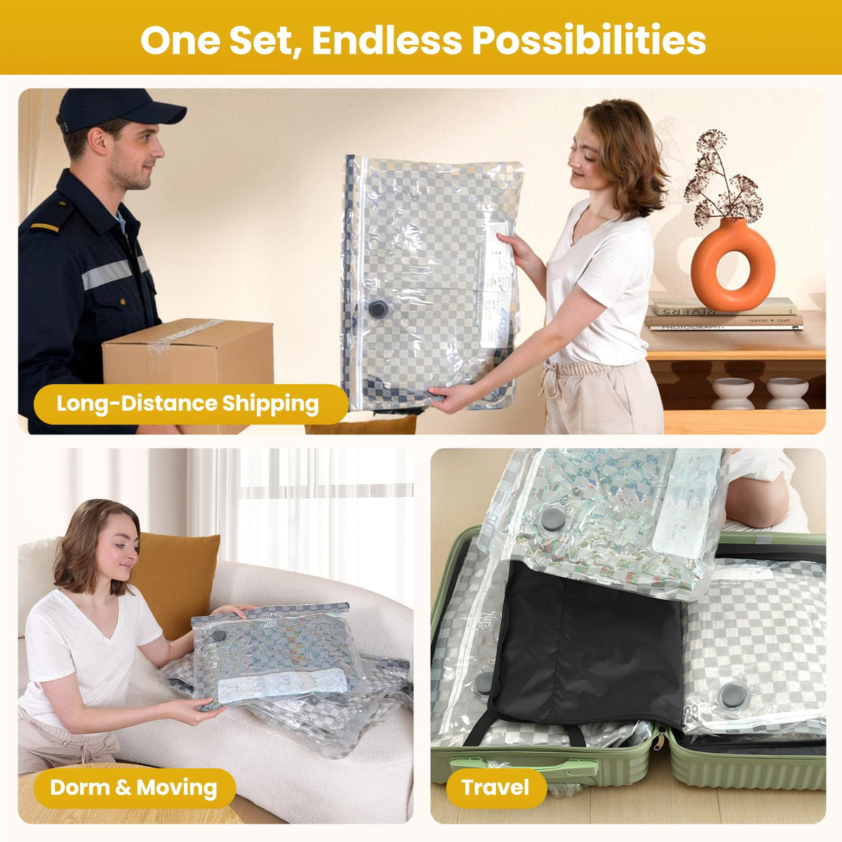 AH AEHIBO vacuum bags durable material guards against moisture and snags in storage.