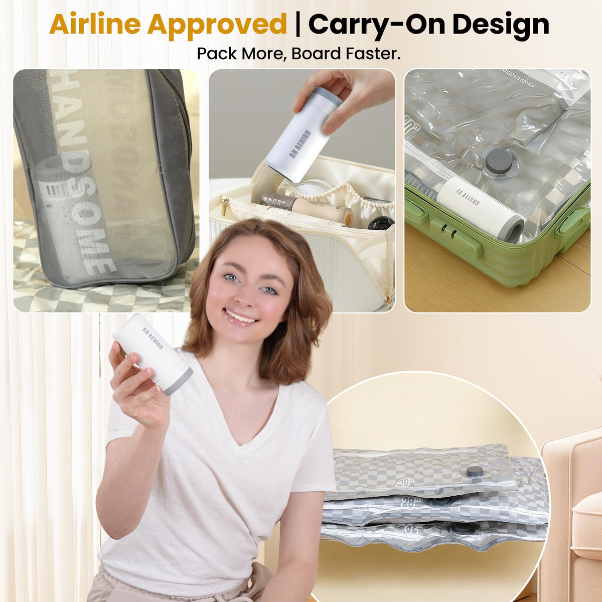 AH AEHIBO vacuum bags medium pack ideal for coats and travel outfits.
