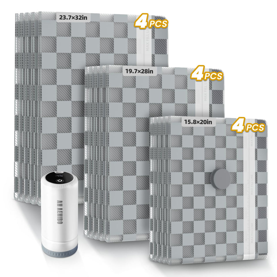AH AEHIBO vacuum bags with digital pump display for controlled, easy compression.