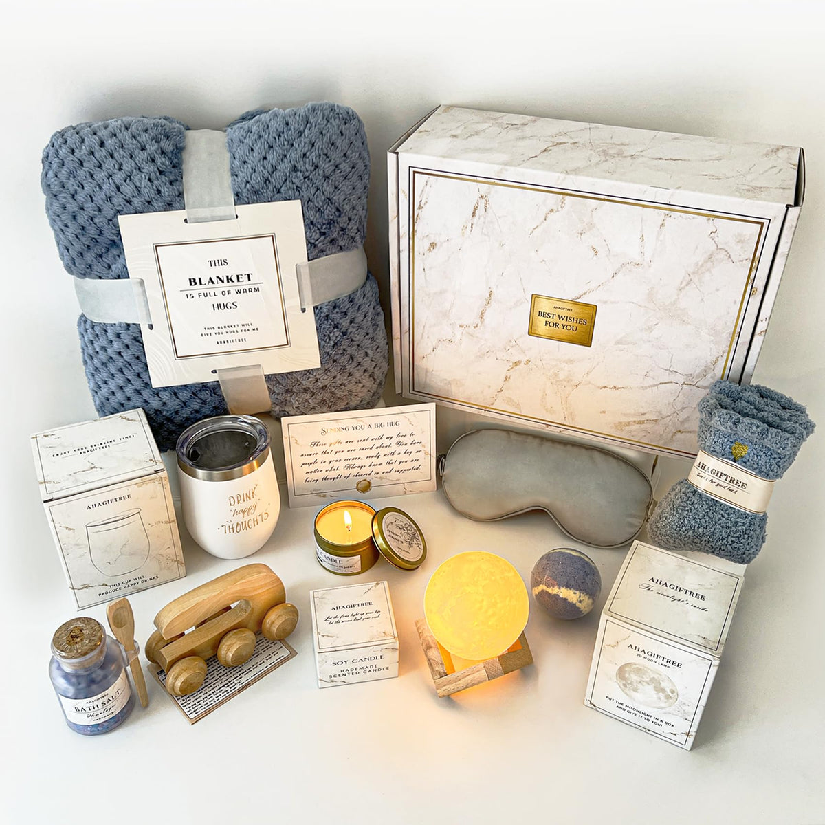 AHAGIFTREE 11-Piece Gift Basket blanket visual showing cozy warmth for everyday use.