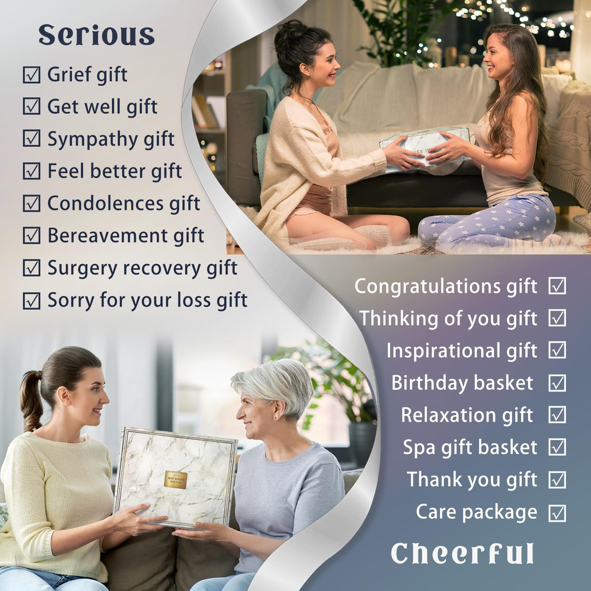 AHAGIFTREE massage roller in the 11-piece gift basket for relaxing muscle relief after a long day.