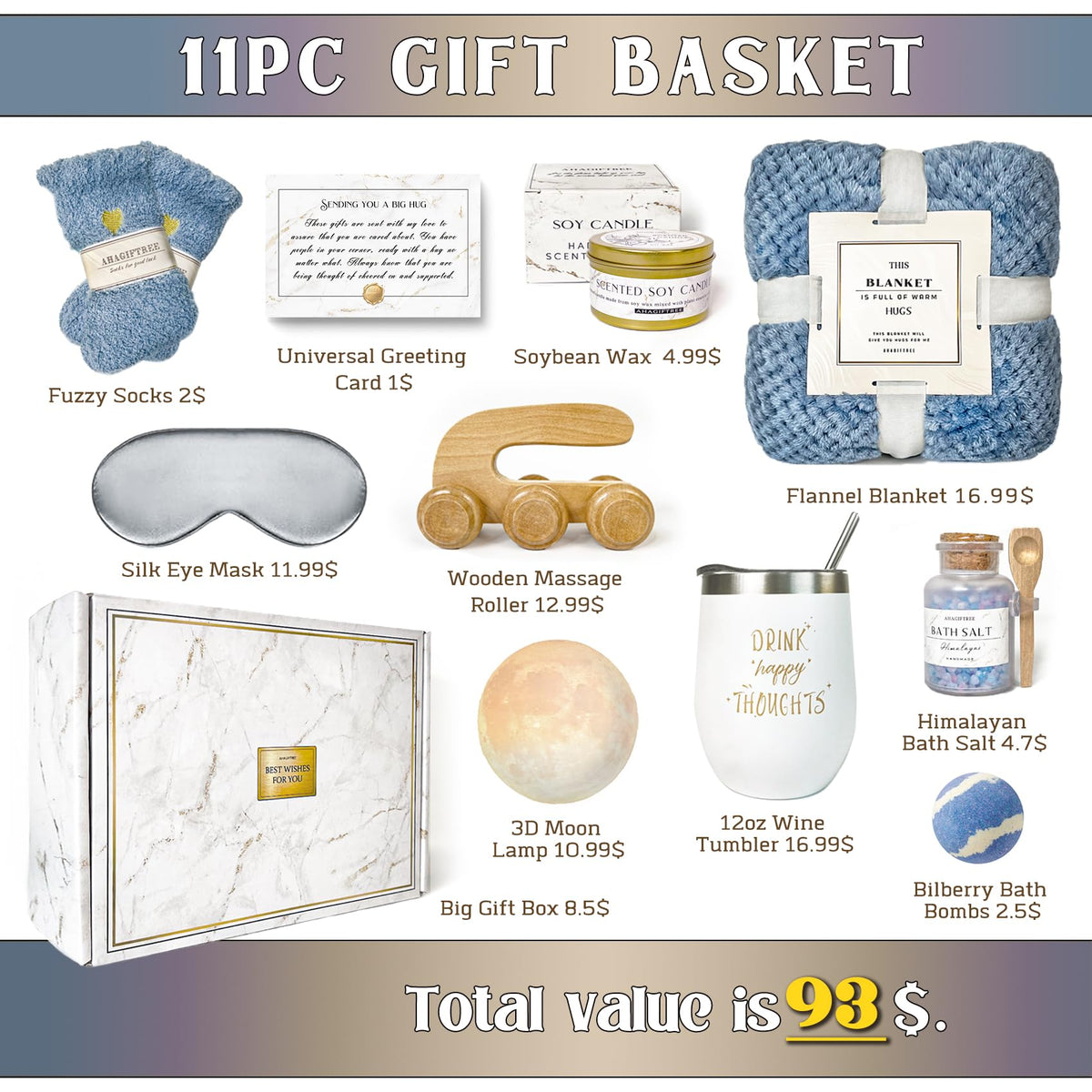 AHAGIFTREE 11-Piece Gift Basket mug shown for warm beverages and comforting moments.