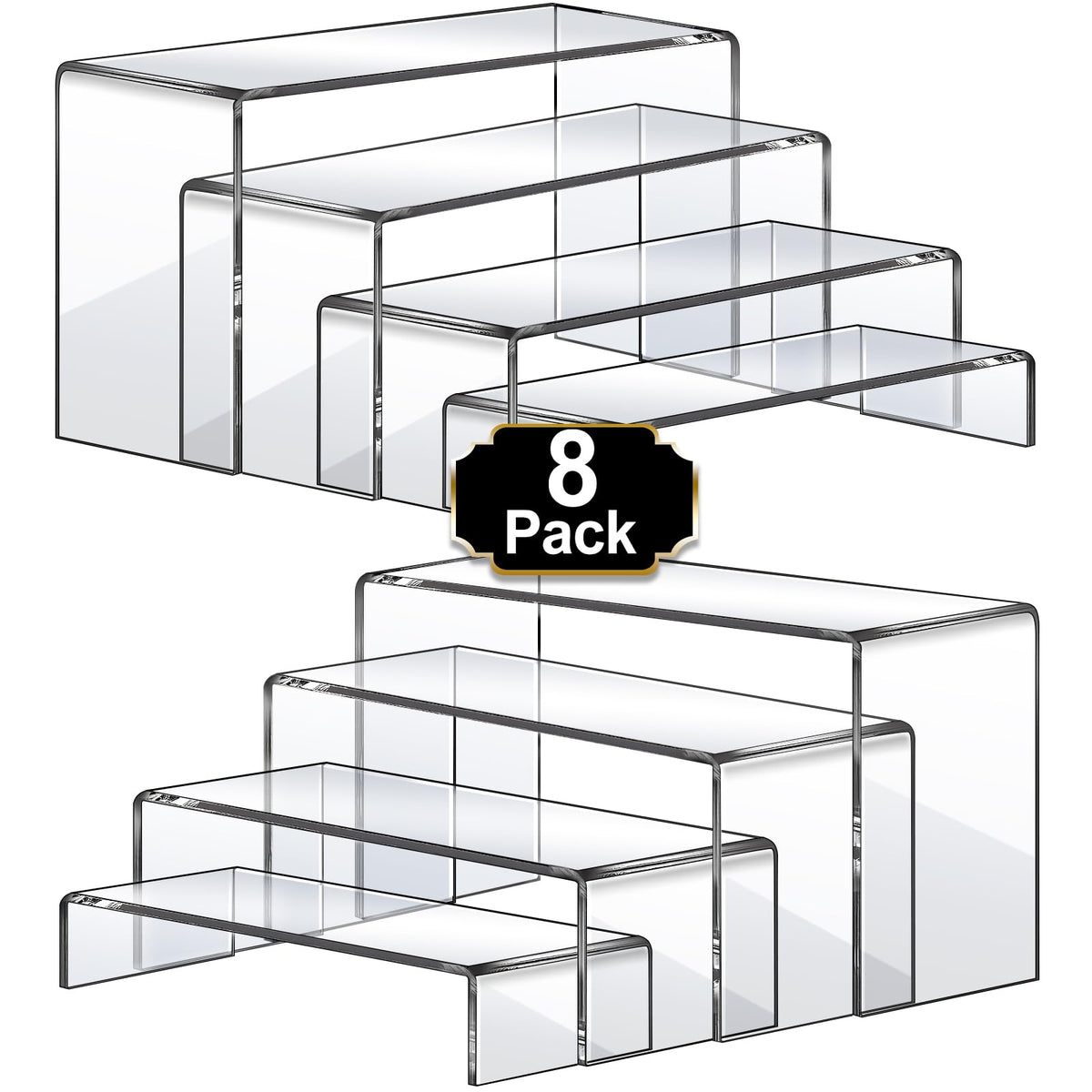 Aheroi acrylic riser 7.87-inch height enhances shelf visibility