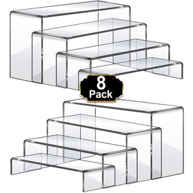 Aheroi acrylic riser 7.87-inch height enhances shelf visibility