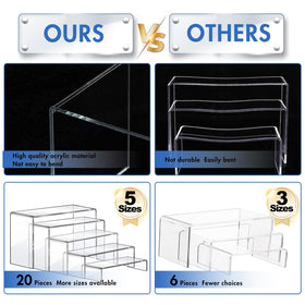 Aheroi acrylic risers edge-polished close-up, safe and durable display solution.