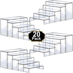 Aheroi acrylic risers front view, versatile clear display for decor and desserts.