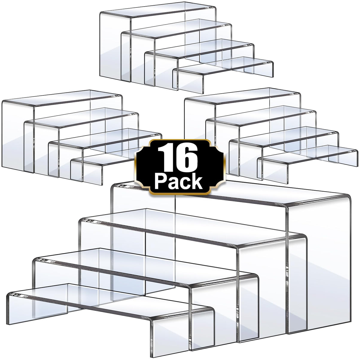 Aheroi clear acrylic display risers in the 7.87-inch size for tiered cake presentation.