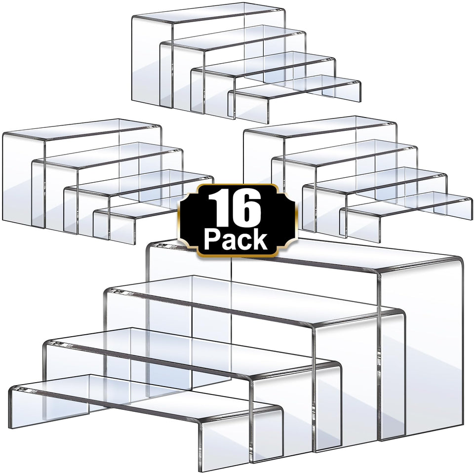 Aheroi clear acrylic display risers in the 7.87-inch size for tiered cake presentation.