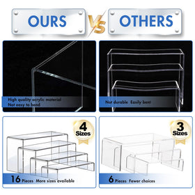 Aheroi clear risers 8.66-inch high add depth to dessert displays.