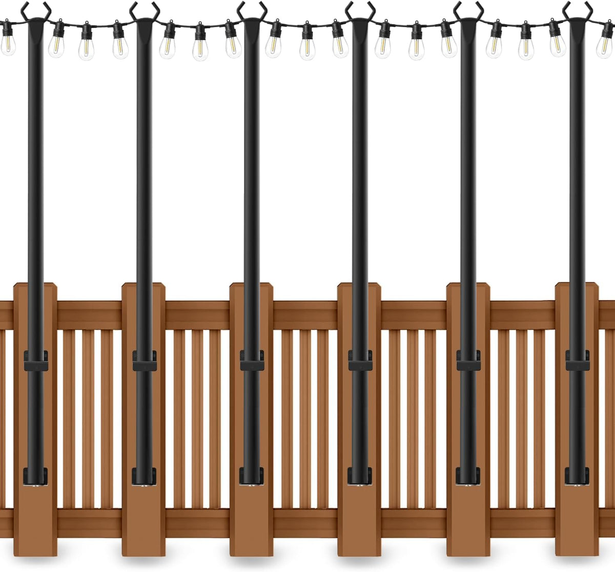 AHRLHR 6-pack 5ft string light poles ready for quick outdoor setup.