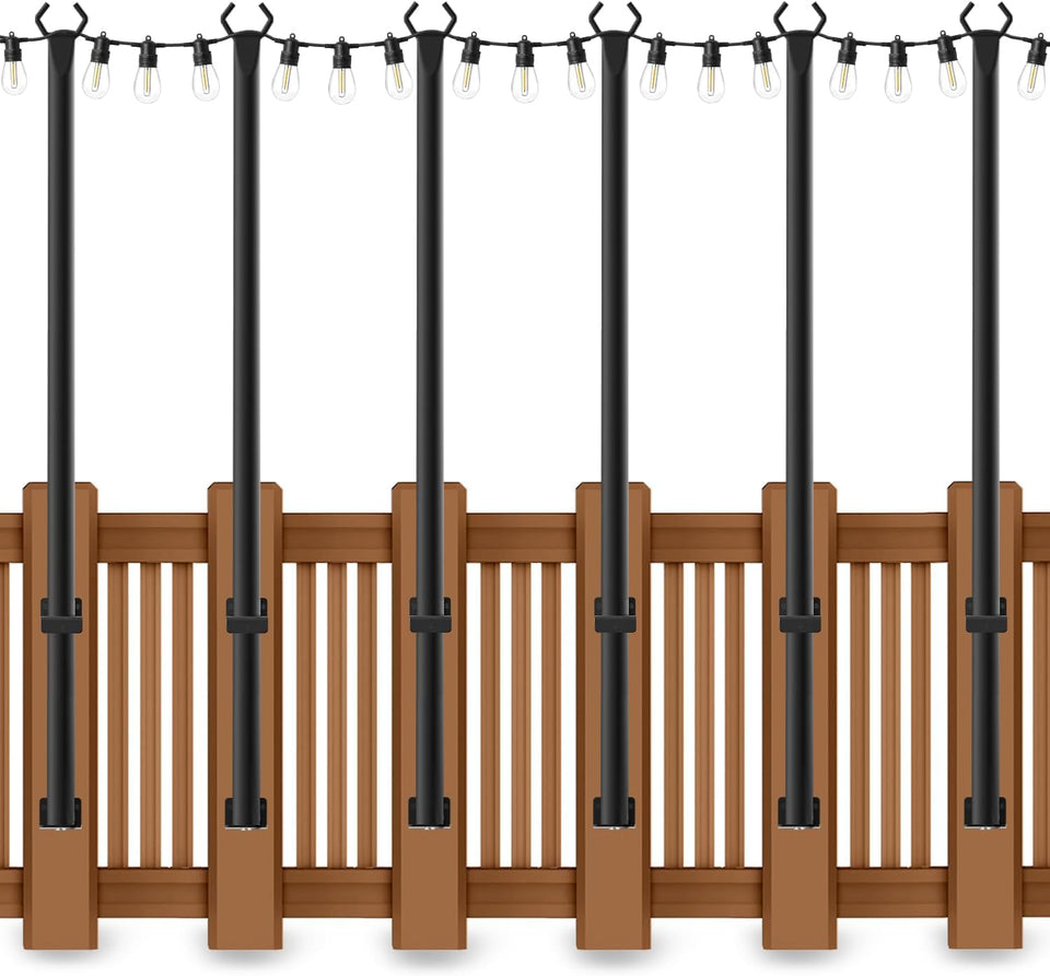 AHRLHR 6-pack 5ft string light poles ready for quick outdoor setup.