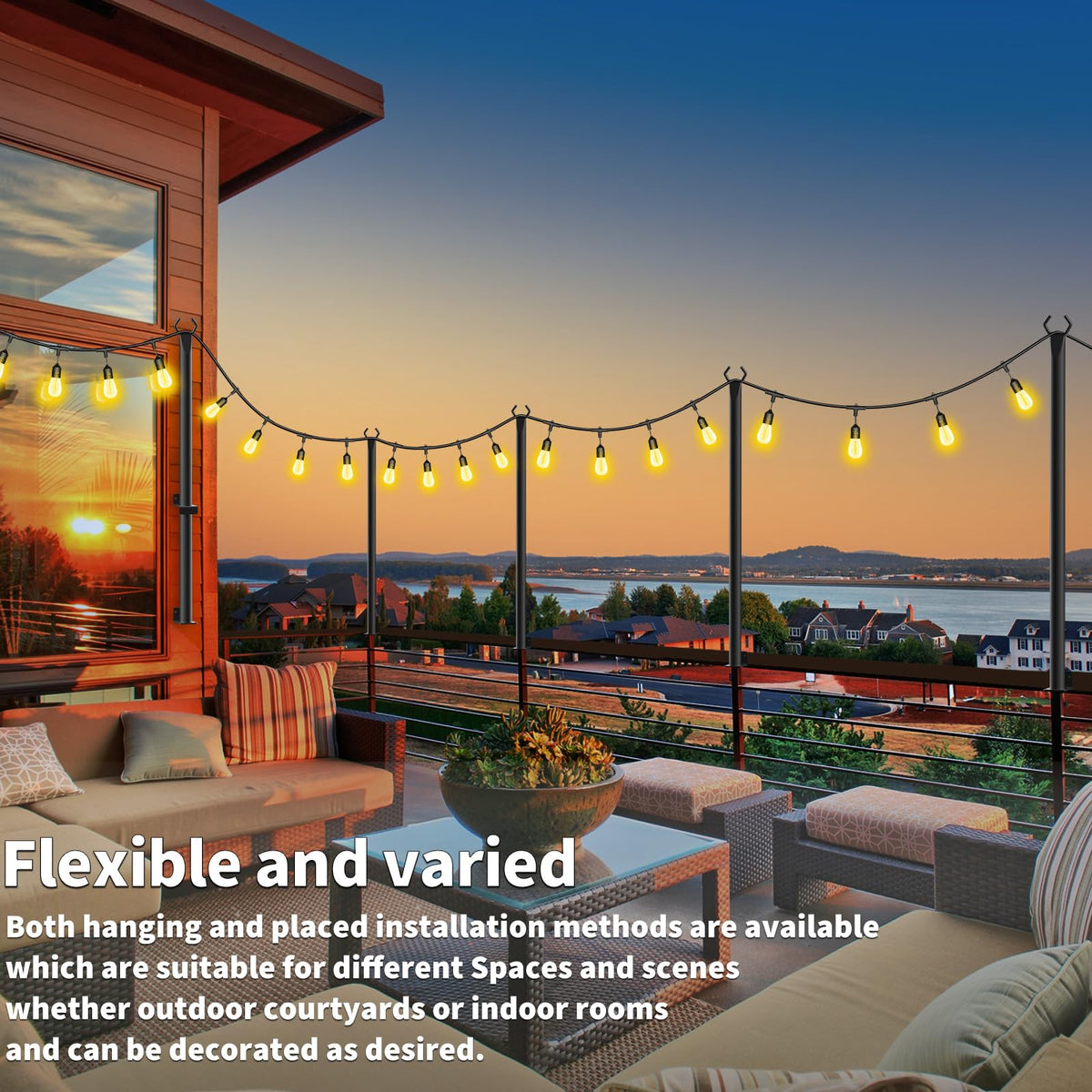 AHRLHR galvanized steel poles resist rust for long lasting outdoor use.