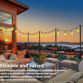 AHRLHR galvanized steel poles resist rust for long lasting outdoor use.