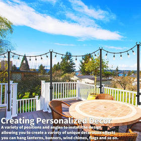 AHRLHR backyard lighting setup adds cozy ambience to decks and patios.
