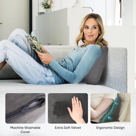 AHUAWA lumbar-support-pillow curved-shape illustrates spine-friendly alignment for comfort.
