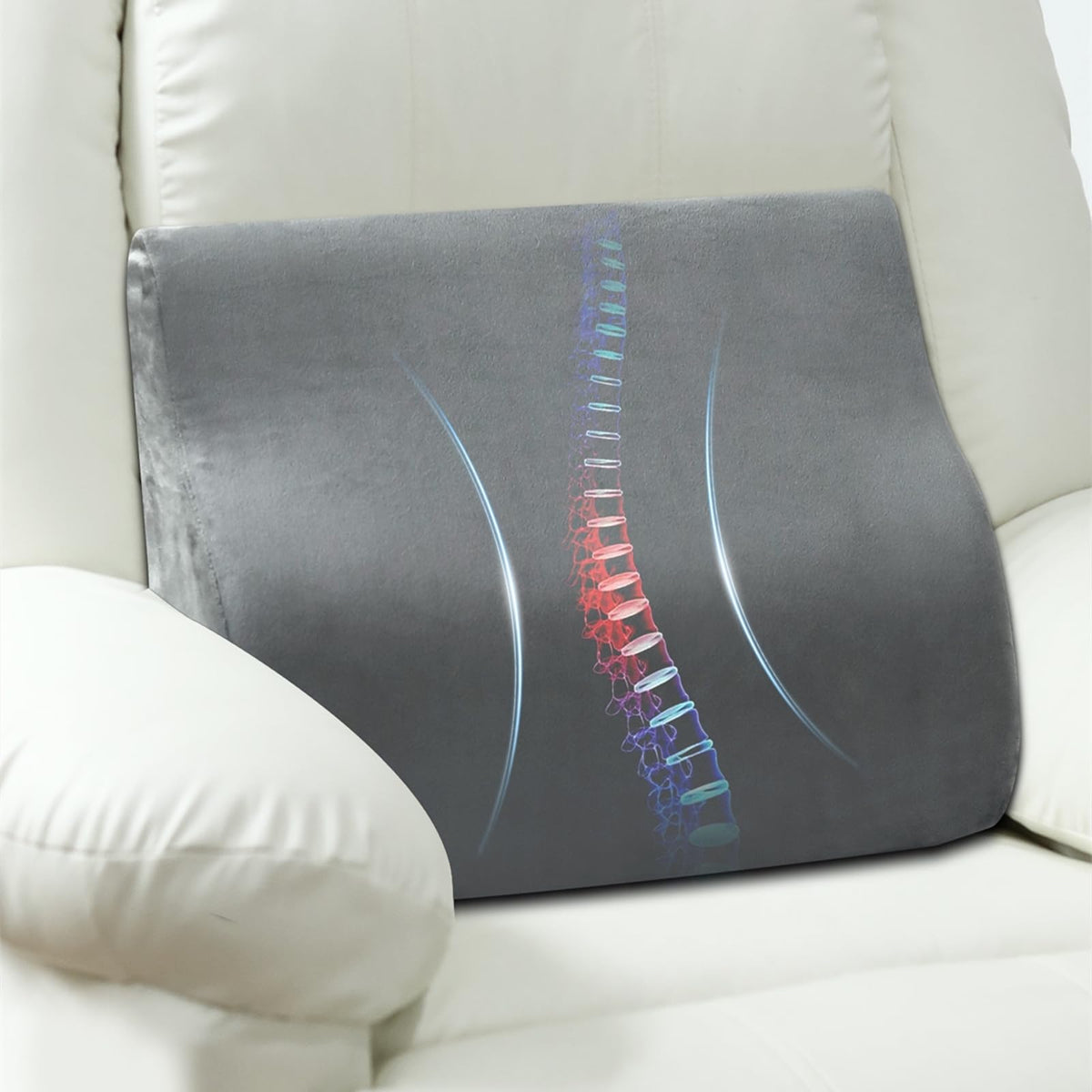 AHUAWA lumbar-support-pillow recliner closeup highlights plush gel-infused comfort for long sessions.