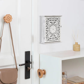 AHUONEL vintage white finish detail highlighting floral pattern