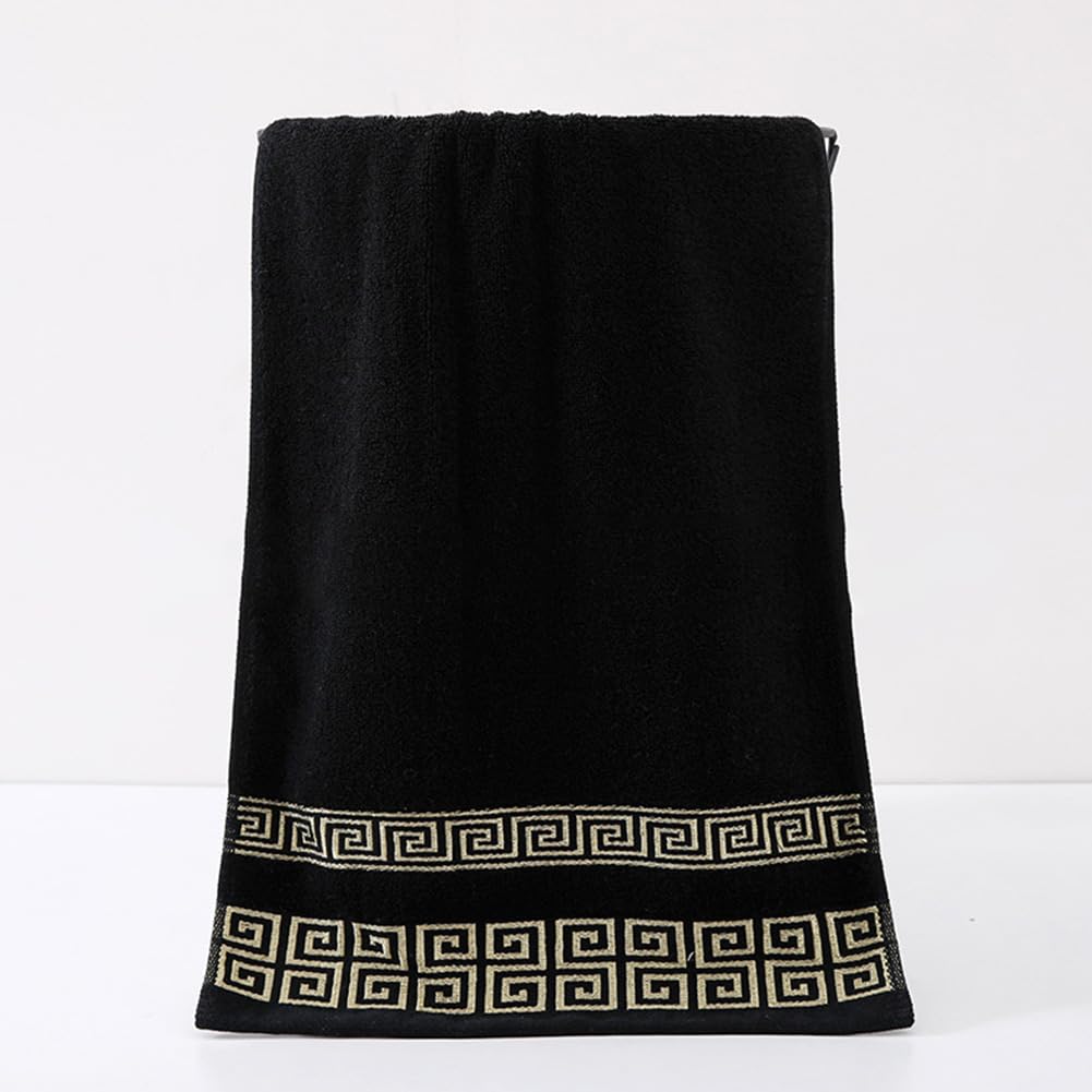 AHXHWKA ultra-soft cotton fabric closeup in black, high absorbency for towels.