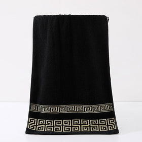 AHXHWKA ultra-soft cotton fabric closeup in black, high absorbency for towels.