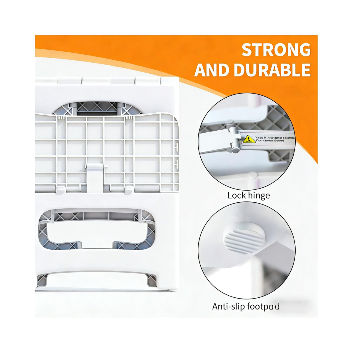 Ahxuvan white 2-step stool supports daily tasks up to 330 lbs.