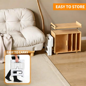 Ahxuvan 2-step stool top features non-slip surface for safe stepping.