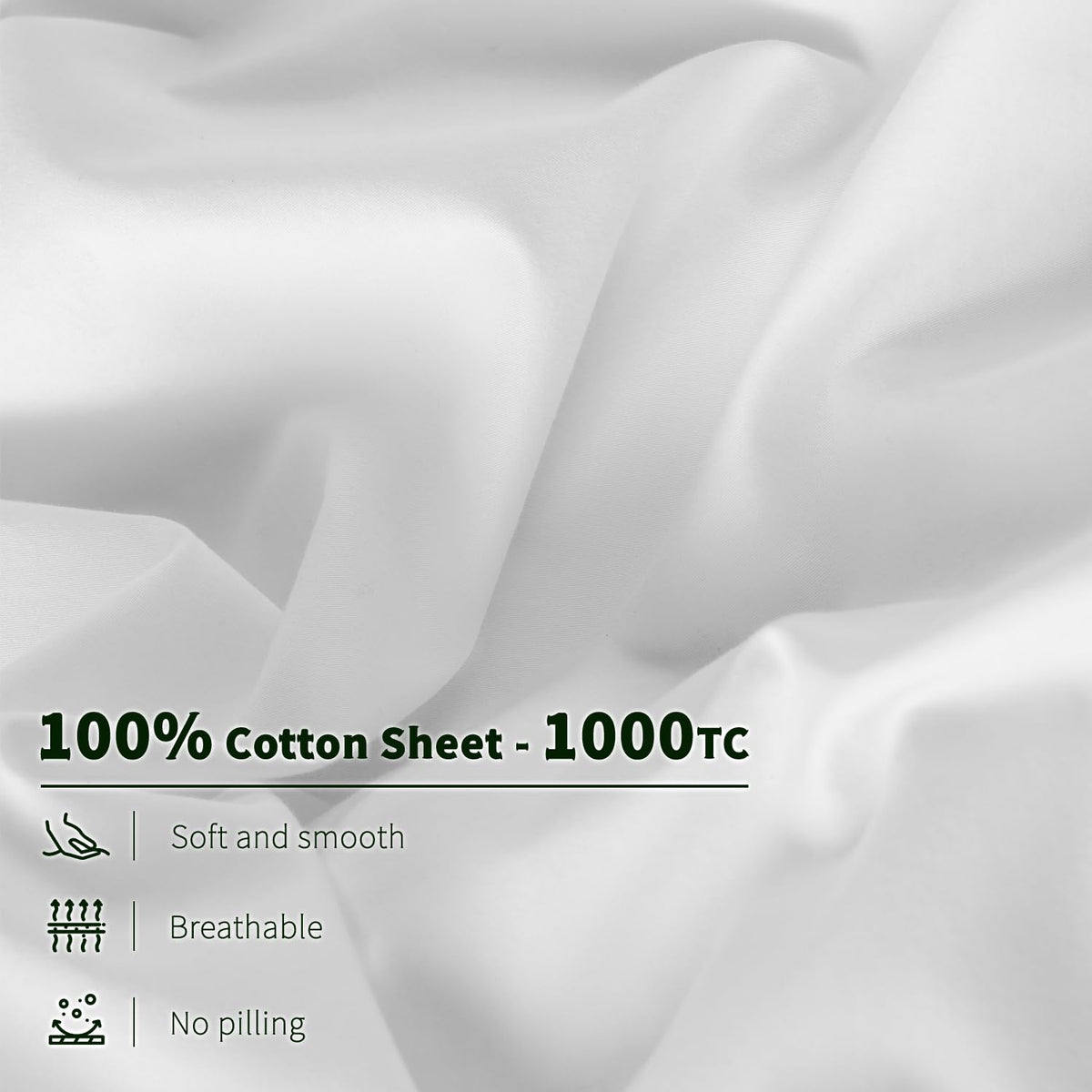 AiAngu queen flat sheet and pillowcases create a hotel-like bedroom look.