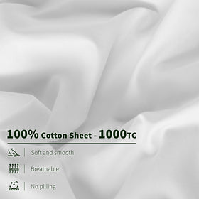 AiAngu queen flat sheet and pillowcases create a hotel-like bedroom look.