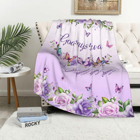 AICLIV blanket close-up with verses, durable and cozy texture