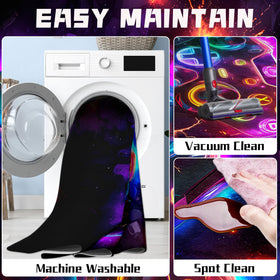 AICLIV neon gaming rug neon-light effects enhance gaming ambiance with vivid hues