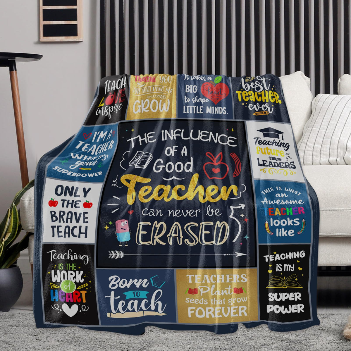 AICLIV blanket in soft flannel fleece for lounging during grading and planning.
