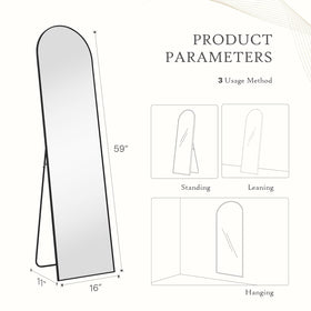 Aidoly Arched Mirror 3mm nano glass close-up highlighting sharp reflections.