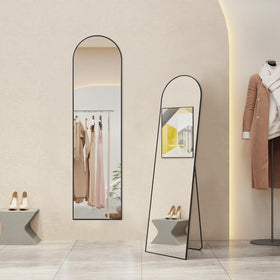 Aidoly Arched Mirror full-length front view showing a tall, clear reflection for outfit checks.