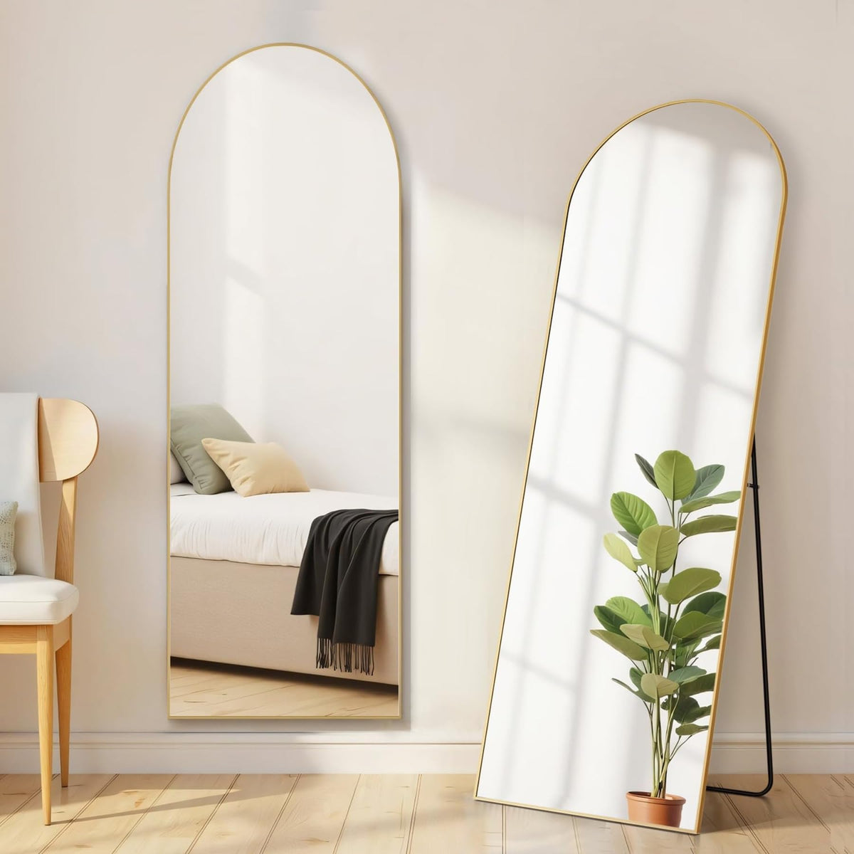 Aidoly arched mirror full-length gold frame for easy outfit checks