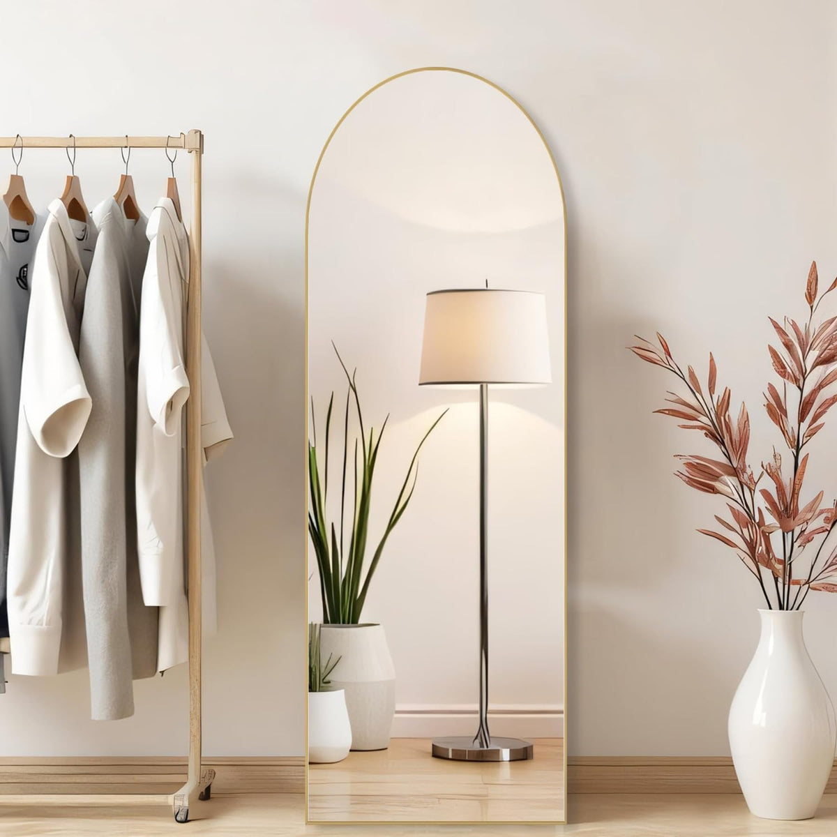 Aidoly arched mirror securely packaged for safe transit
