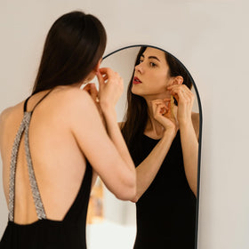 Aidoly Arched Mirror wall-mount option for space-saving installation.
